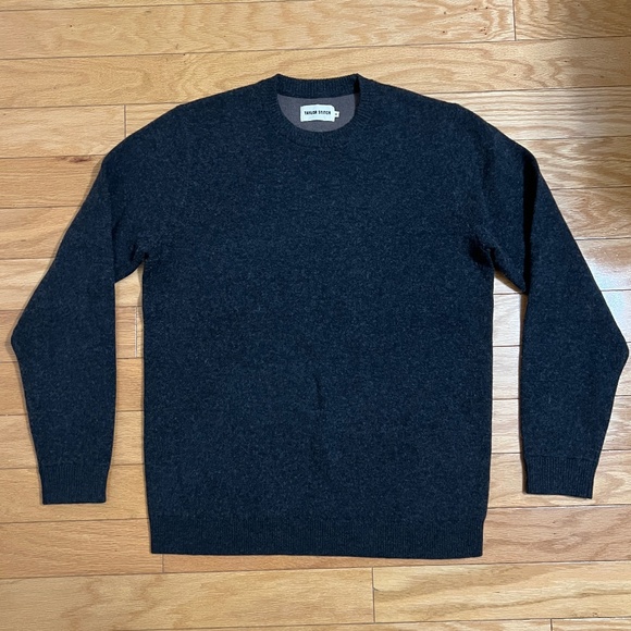 Taylor Stitch Charcoal Gray Wool Blend Crew Neck Sweater 40